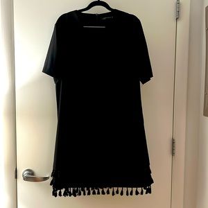 Zara Woman Black Tasseled Dress
